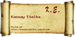 Kassay Etelka névjegykártya